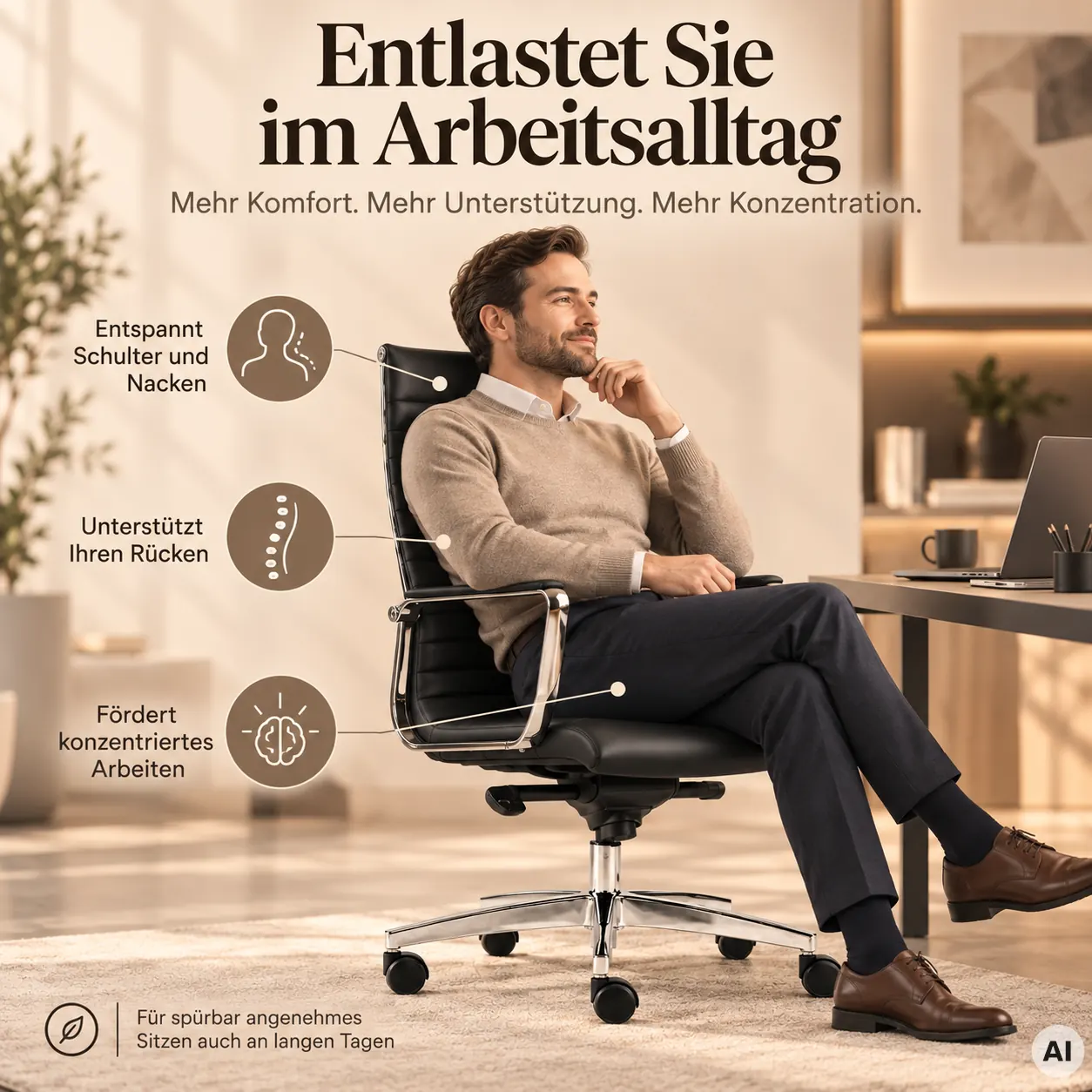 DESIGN - Bequemer Designer Bürostuhl