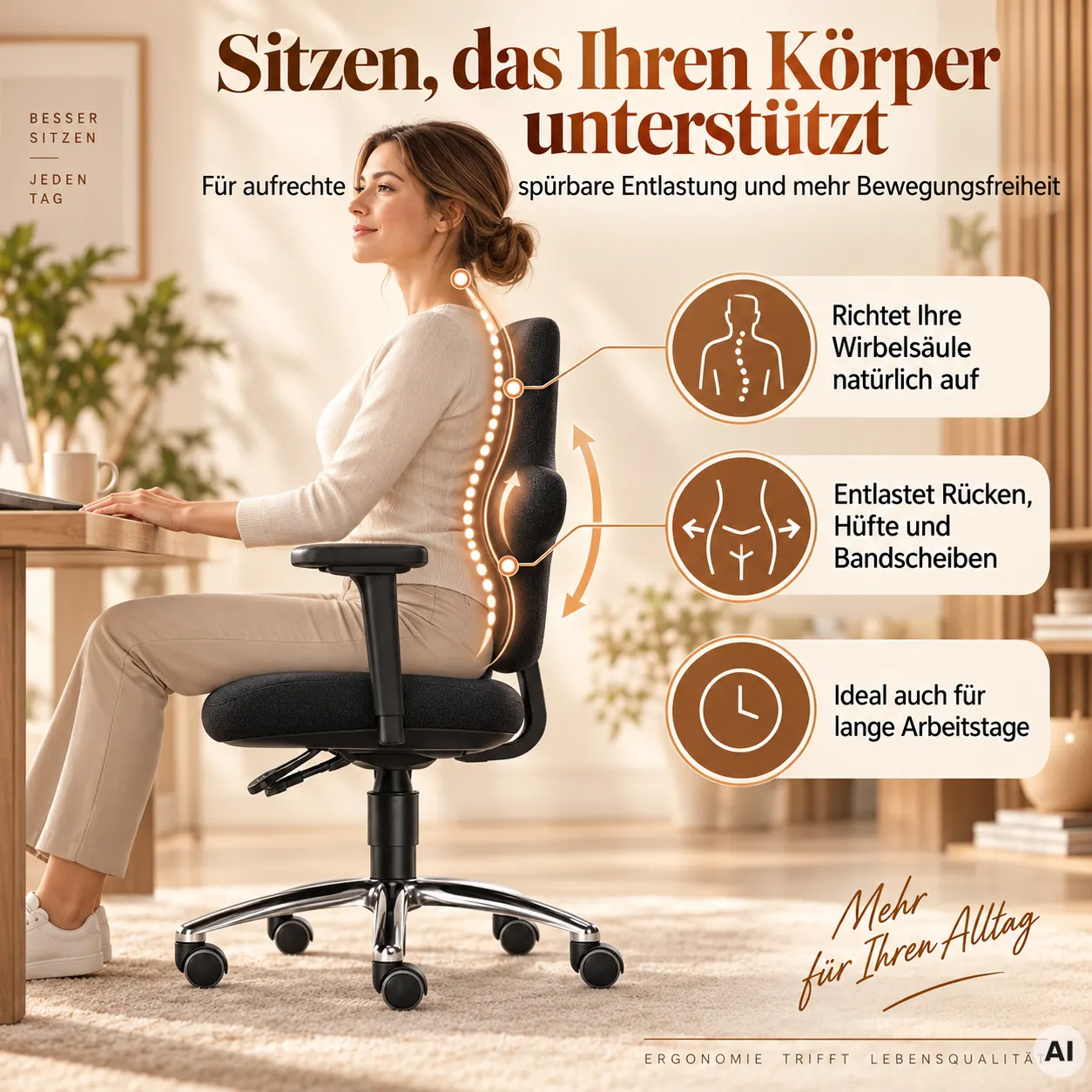 Air M - Rückenfreundlicher Bürostuhl