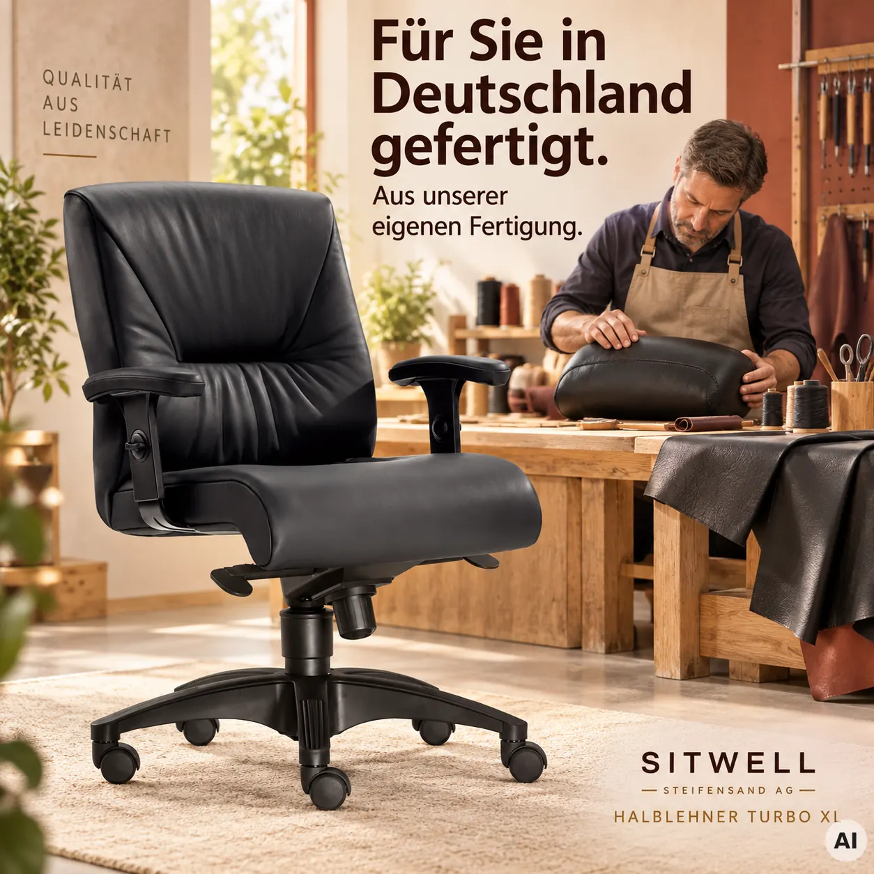 Halblehner Turbo XL - Luxus Chefsessel